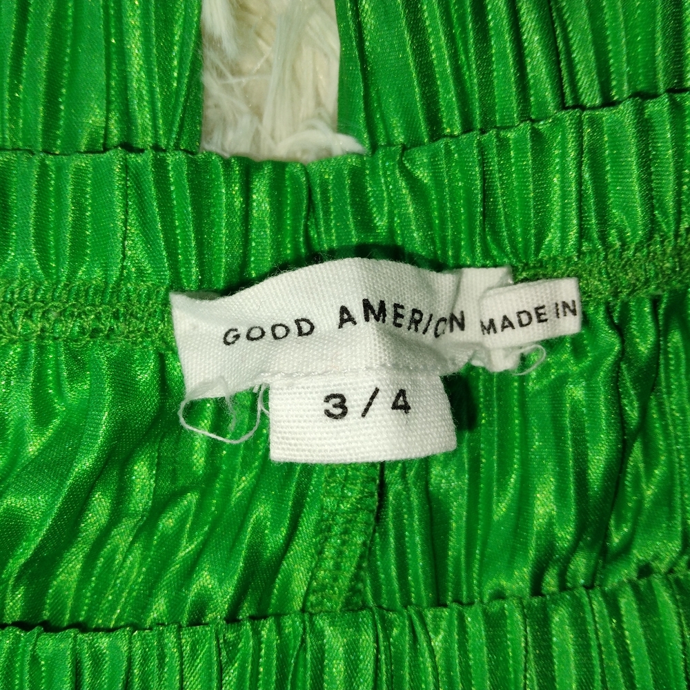 Good American Always Fits Wide Leg Plisse Pants Size 3/4 - Picture 7 of 10